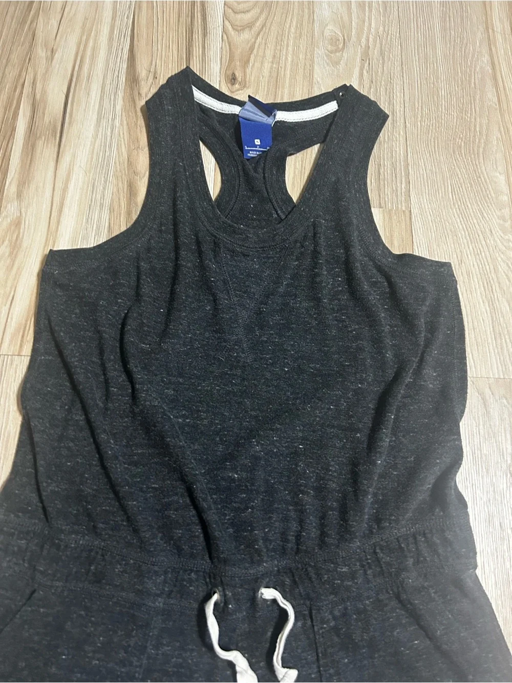 Nike Charcoal Sleeveless Drawstring Romper with White Logo
